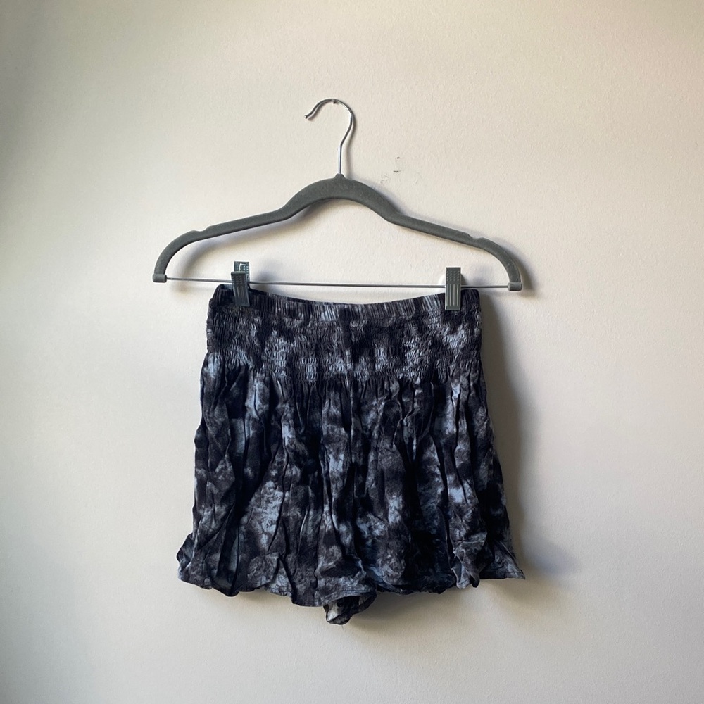Lotus and Luna Black Tie-Dye High Waist Women's Shorts